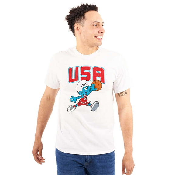 The Smurfs Basketball Player Team USA Men's Graphic T Shirt Tees Brisco Brands S