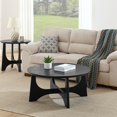 thumbnail image 6 of Round Wooden End Table with Black Cross Legs - Modern Accent Side Table for Living Room, 6 of 8