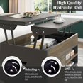 thumbnail image 6 of QEZEOM Lift Top Coffee Table, 31" Center Table with Hidden Storage Compartment, Modern Lift Tabletop Dining Table Easy to Assemble for Living Room Reception, Home Office, 6 of 8