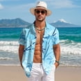 thumbnail image 2 of ZHANGDER Men's Hawaiian Shirts Casual Short Sleeve Button Down Shirt Beach Vacation Outfits, S-3XL, 2 of 7