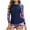 Dark Blue, variant on Youyipin Womens Swimsuits Rash Guard Zipper Pockets Upf50+ Sun Protection Long Sleeve Swimsuit Top Zip Front Swim Shirt For Women