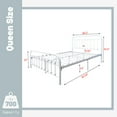 thumbnail image 4 of AUFANK Queen Size Platform Metal Bed Frame Foundation Heavy Duty Steel Slabs White, 4 of 7