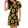 thumbnail image 2 of Naloa Sunflower (2) Print Women Nightgowns,Womens Loungewear,Short Sleeve Sleepwear,Comfy Ladies Nightdress, 2 of 6