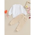thumbnail image 4 of Suealasg Kids Girls Boys 2PCS Valentine's Day Outfits Clothes 6M 1T 2T 3T Toddler Long Sleeve Letters Heart Print Sweatshirt+Sweatpants Baby Boys Girls Spring Clothing, 4 of 9