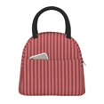 thumbnail image 1 of Balery Stripes Red White Bolsa de Almuerzo para Mujeres, Caja de Almuerzo, Bolsa de Almuerzo Pequeña Impermeable, Tote de Almuerzo Reutilizable con Gran Capacidad, 1 of 6
