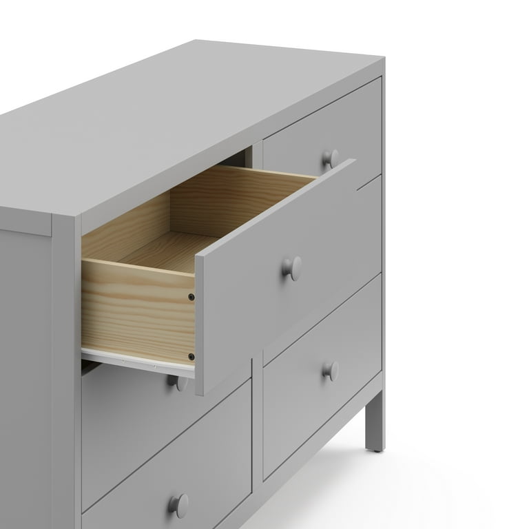Graco Universal 6 Drawer Nursery Double Dresser, Pebble Gray
