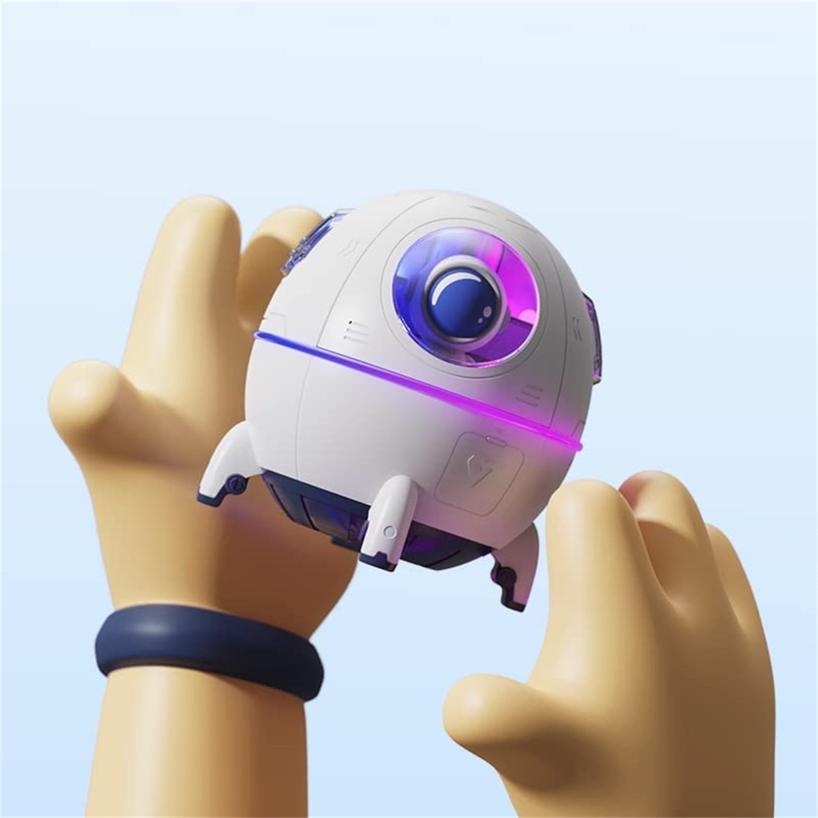 Oggfader Humidifiers for Bedroom Space Capsule Humidifier Mini Humidifier 220ml Usb Desktop Humidifier For Baby Bedroom Office Home Colorful Night Mode Purple