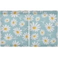 thumbnail image 2 of Coolnut Daisy Kitchen Curtains 2 Panels, UV Protected Tier Curtains Half Window Curtains for Guest Room Bathroom Sink Laundry Room Basement,24"x 27", 2 of 6