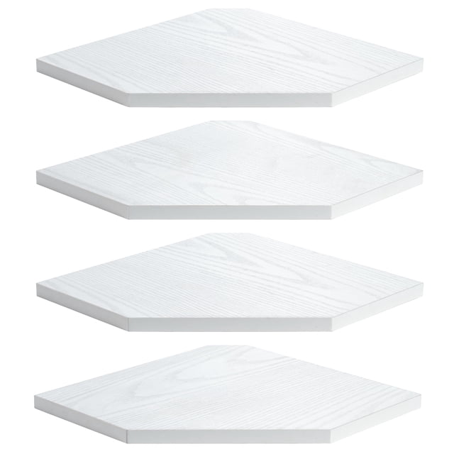 Estantería de esquina para pared, estantes flotantes, juego de 4 estantes de esquina, estantes de exhibición de madera rústica