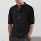 thumbnail image 4 of pstuiky camisa de manga larga para hombre, Camisas de lino a la moda para hombre, informales, lisas, con botones, cuello alto, bolsillos y manga larga Tops de talla grande para hombre xl, 4 of 8