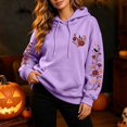 thumbnail image 2 of Bainana Halloween Hoodie Women Graphic Hooded Shirt Comfortable Spooky Season Hoody Light Purple S, 2 of 4