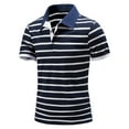 thumbnail image 2 of BOBOGOJP Polo pour Hommes à Manches Courtes, Performance Imprimée, Évacuation de l'Humidité (Marine,TG), 2 of 5