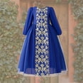 thumbnail image 4 of EnJoCho Girls Musli𝗆 Dress Islami𝖼 Abaya Girls Ramadan Musli𝗆 Dress Toddler Girls Long Sleeve Lace Embroidered Islami𝖼 Eid Abaya Prayer Dress Kids Kaftan Arabic, 4 of 6