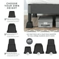 thumbnail image 4 of Simplify 8 Piece Plastic Adjustable 3", 5", or 8" Bed Risers Set, 4.5" x 4.5", Black, 4 of 8