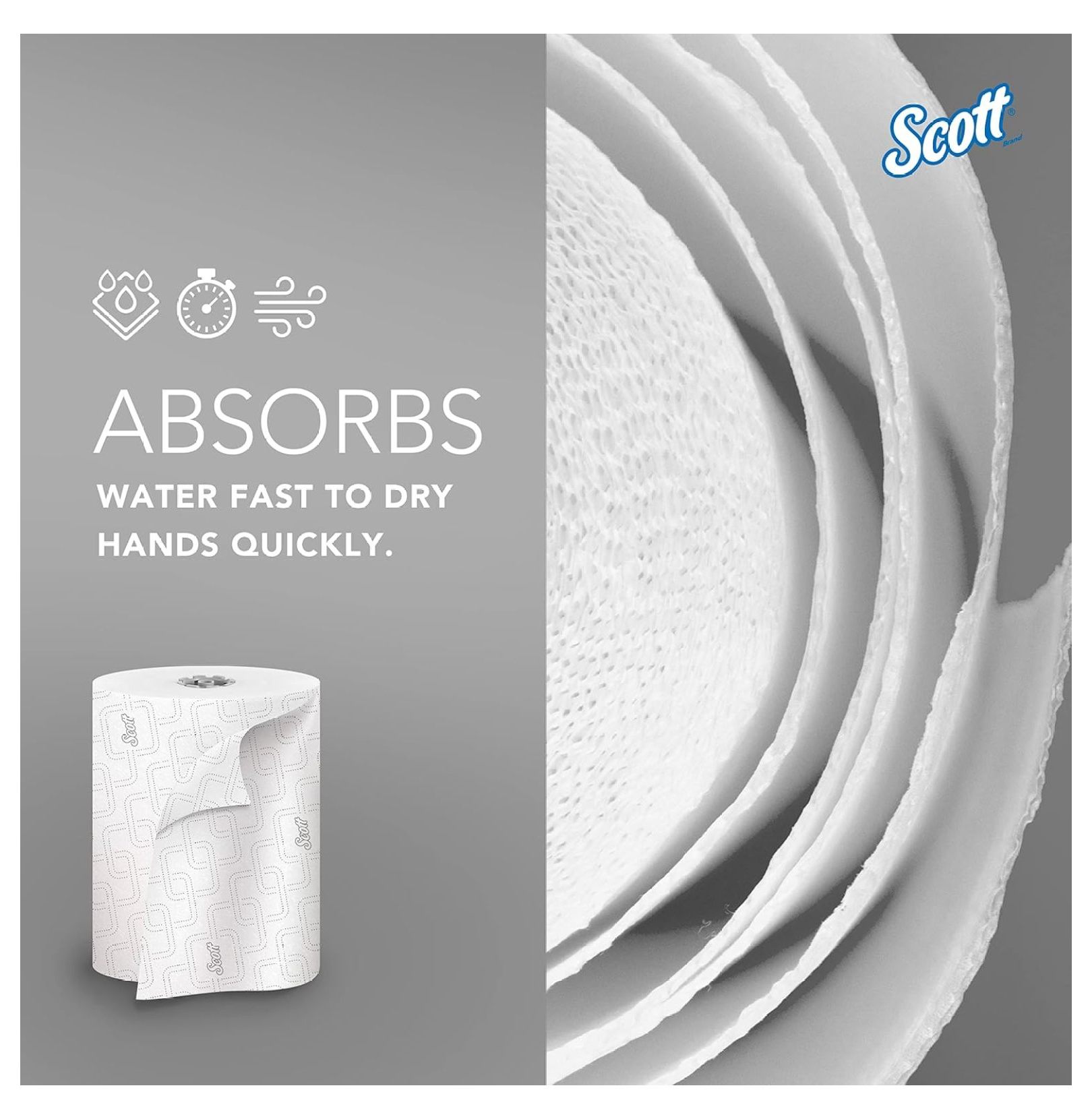 Pro Hard Roll Paper Towels (25703) with Absorbency Pockets, for MOD Dispenser (Grey ), 1150â€™ / Roll, 6 White Rolls / Case, 6,900 feet