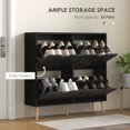 thumbnail image 4 of HOMCOM Shoe Cabinet with 4 Flip Drawers and Adjustable Shelves, Black, 4 of 10