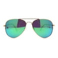 thumbnail image 2 of Color Mirror Anti-glare Polarized Classic Iconic Officer Metal Rim Sunglasses Gold Green Mirror, 2 of 4