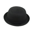 thumbnail image 6 of EliteGoogv Womens Vintage Bow Sun Hat Flat Top Retro Style Wide Brim For Women Summer Beach Travel Outdoor Sun Cap Dress Hat Fedora Headwear, 6 of 8