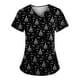 thumbnail image 1 of Pntutb Moda para mujer Camisetas de manga corta con cuello en V Uniforme de trabajo Estampado de Navidad con tops de blusa de bolsillo PNTUTB Pntutb-1928, 1 of 4