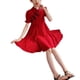 thumbnail image 2 of Vestido rojo retro para niños,Vestido rojo para niños Vestido rojo para niños de moda Vestido para niñas Probado y confiable, 2 of 14