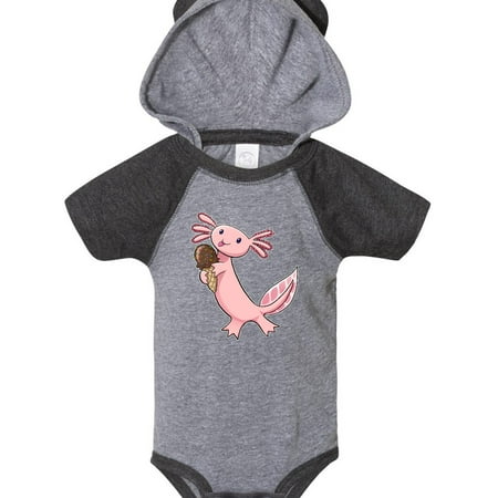 

Inktastic Cute Axolotl Eating Ice Cream Gift Baby Boy or Baby Girl Bodysuit
