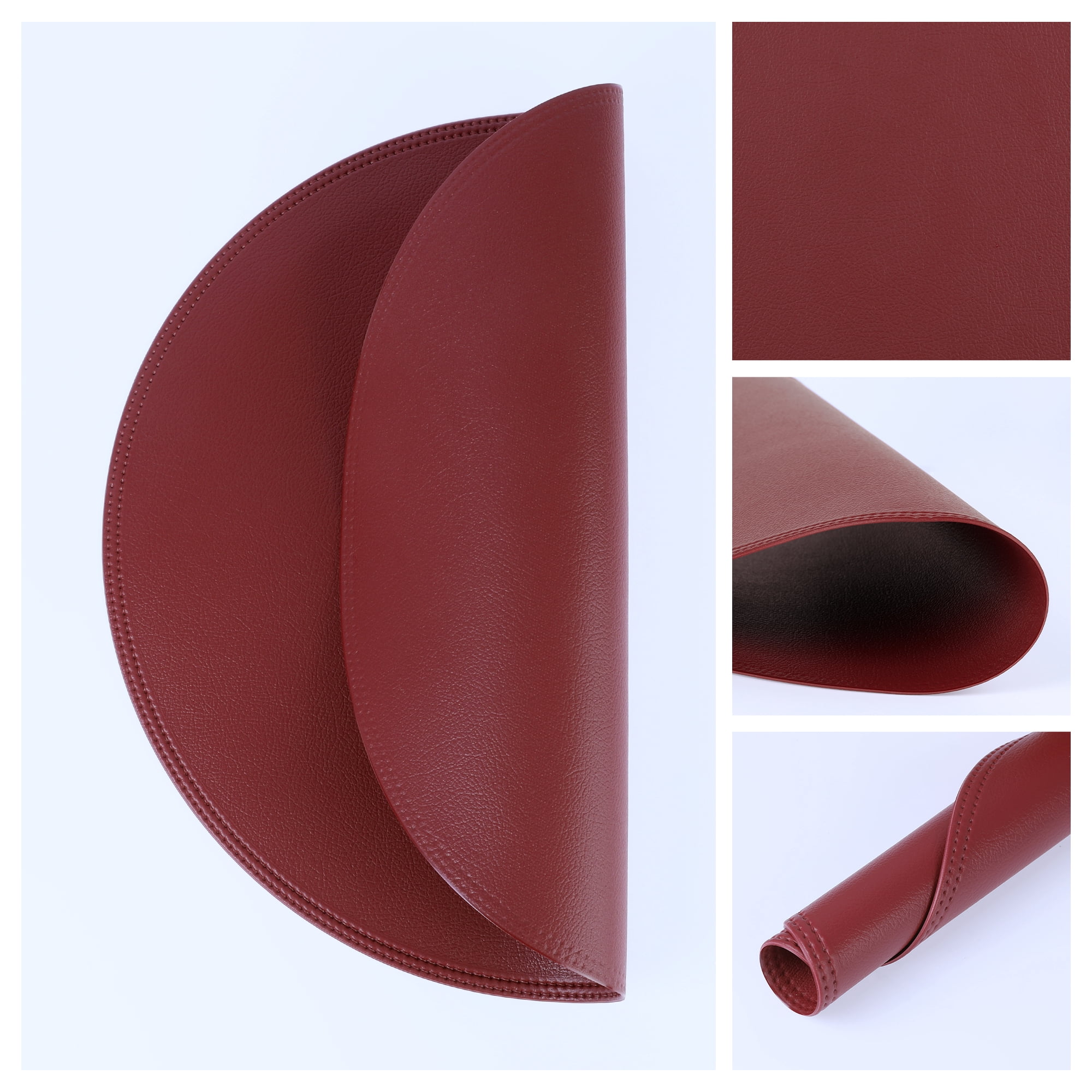 Unique Bargains Set of 6 Faux Leather Placemats Red
