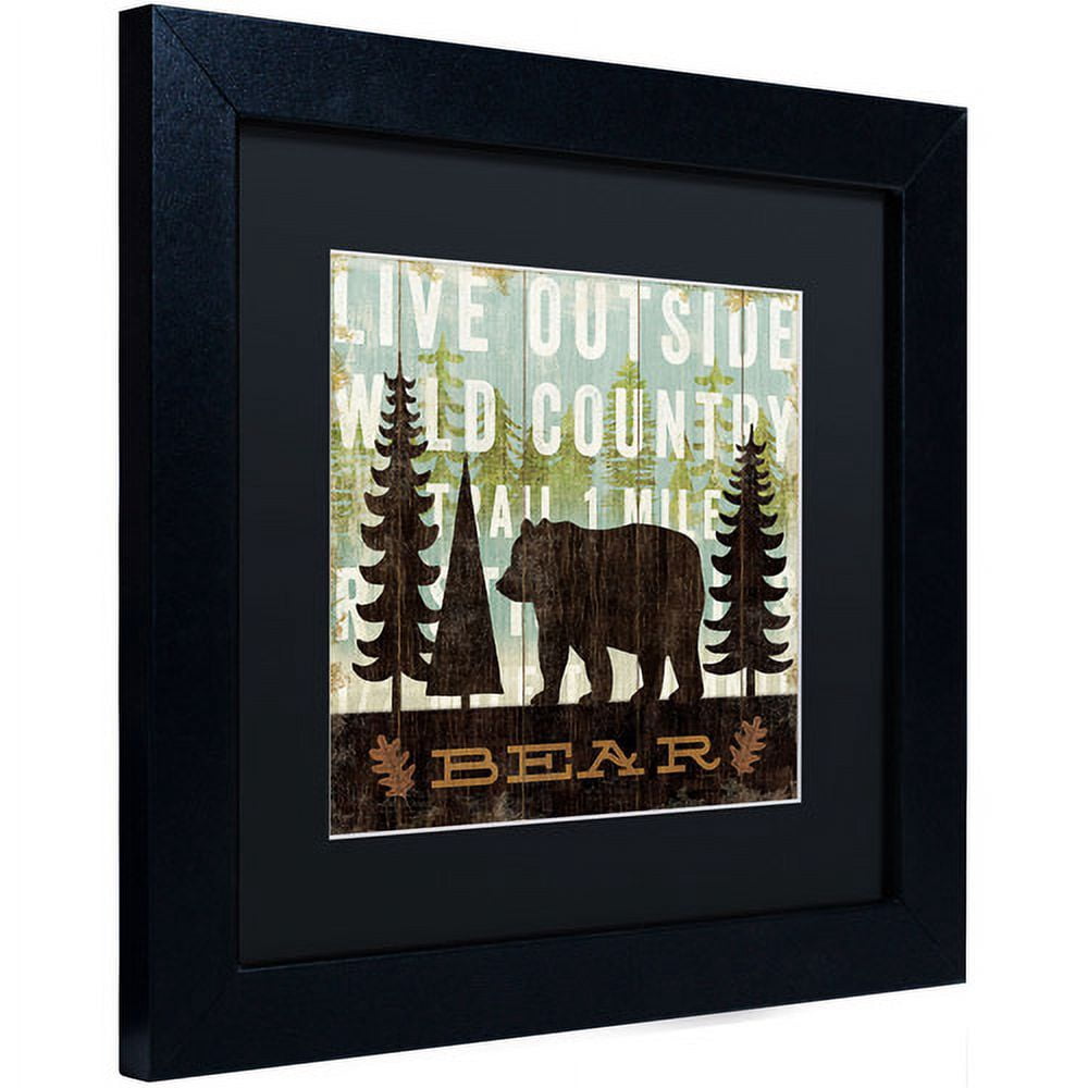 Trademark Fine Art "Simple Living Bear" Canvas Art by Michael Mullan, Black Matte, Black Frame