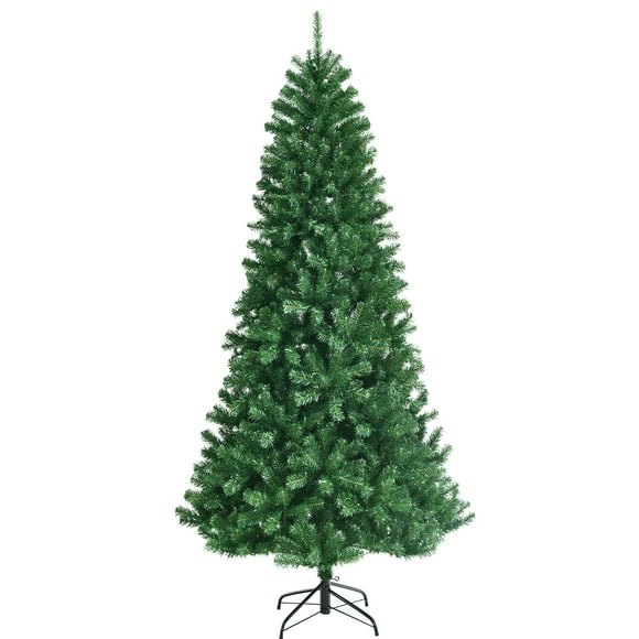 Patiojoy 8ft Pre-lit Christmas Tree, Artificial Hinged Xmas Tree w/ 600 Remote-controlled Color-changing LED Lights & 1605 Tips