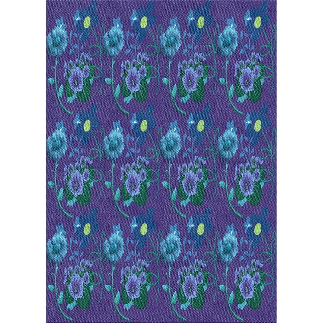 Ahgly Company Machine Washable Indoor Rectangle Transitional Purple Amethyst Purple Area Rugs, 2' x 3'
