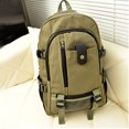 thumbnail image 3 of Green Rucksack Large Capacity Canvas Backpack Travel Casual Canvas Satchel Durable Backpack Multifunction Student School Bag, 3 of 8