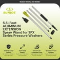 thumbnail image 3 of Sun Joe 5.5' Extension Spray Wand, Aluminum Pole for SPX Series Pressure Washers, SPX-ESW4, 3 of 8