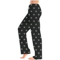 thumbnail image 2 of Otvok Women Star Print Pants Elastic Waist Draw Rope Pocket Full Length Pants, 2 of 6