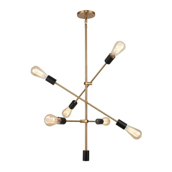 Woodbridge Lighting  Reese 6-light Pendant Chandelier Brass