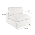 thumbnail image 6 of Maklaine Modern Contemporary Upholstered Armless White Fabric Chair, 6 of 6