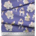 thumbnail image 2 of Soimoi Tissu Poly Georgette Cerf, Tissu Imprimé pour Enfants Elephant & Rabbit au Mètre 52 Pouces de Large, 2 of 2