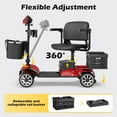 thumbnail image 4 of EAGLOG Upgrade 4 Wheels Mobility Scooter with Removable Battery, Compact Heavy Duty Mobile for Travel, Foldable Powered Wheelchair for Adult, 330lbs, Red, 4 of 12