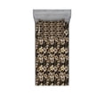 thumbnail image 2 of Ambesonne Flower Fitted Sheet & Pillow Sham Set, Nostalgic Botany Flora Art, Full, Sepia Black Tan, 2 of 3