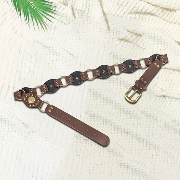 Cinturón de mujer estilo vaquera, elegante cinturón de cintura con tachuelas para pantalones vaqueros, vestido de regalo para mujer 112cm x 48cm