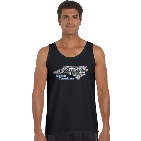 LA Pop Art Men's Word Art Tank Top - North Carolina