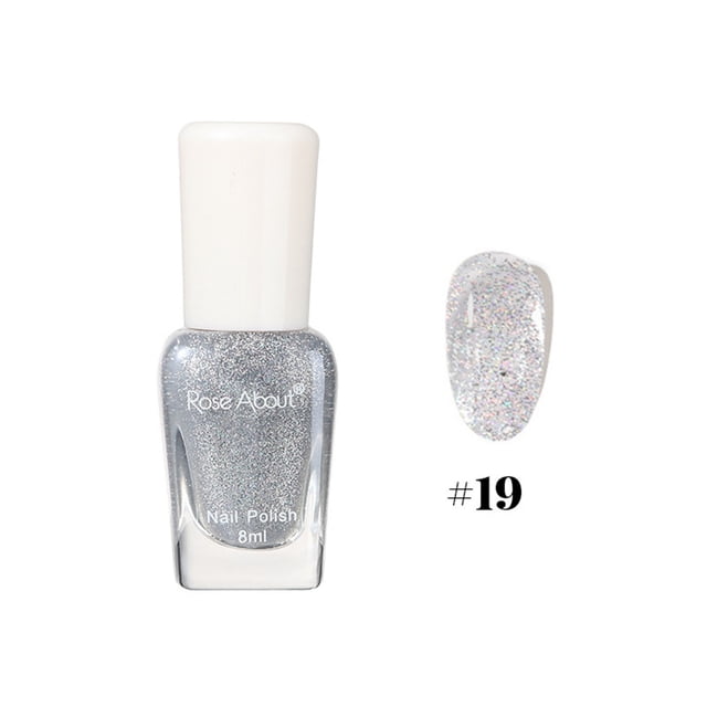 Pisexur Belleza Maquillaje Esmalte de uñas a base de agua, desgarrable, para hornear, sin olor, brillante, con lentejuelas, para realzar las uñas (8 ml)para mujeres y hombres