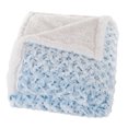 thumbnail image 2 of Somerset Home Plush Flower Fleece Sherpa Throw Blanket - Blue, 2 of 3