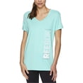 thumbnail image 1 of Reebok Womens Ondas Workout Graphic T-Shirt, Blue, Small, 1 of 3