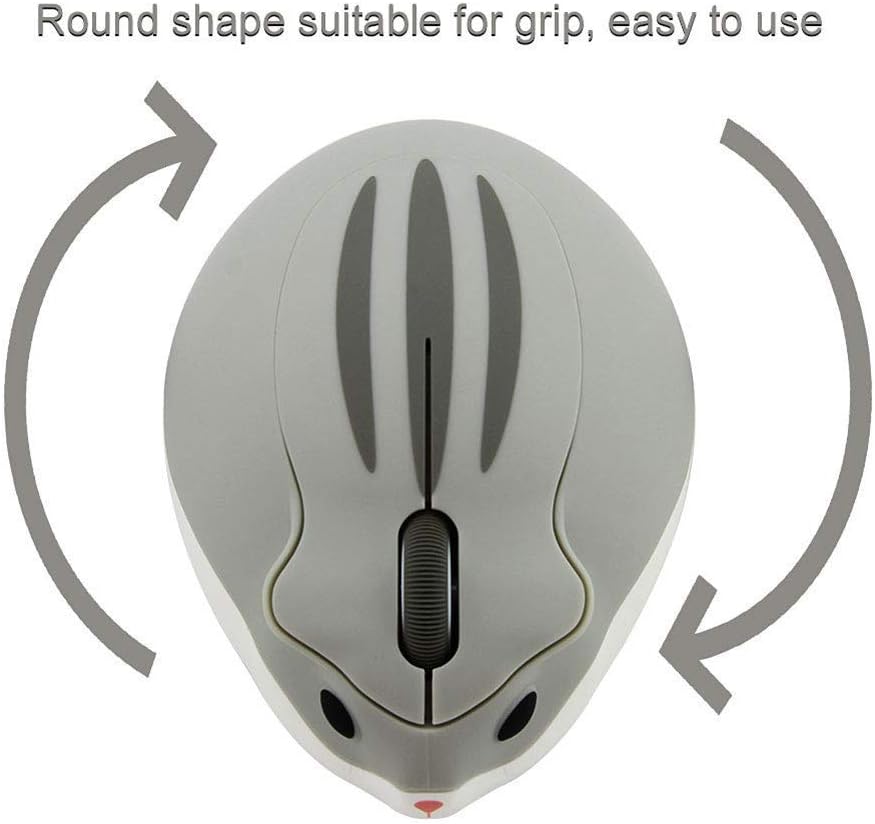 Sunffice Mouse Hamster Shape 2.4GHz Wireless mouse 1200DPI USB connection Mouse Cute shape gaming mouse grey