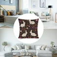 thumbnail image 5 of Cushion Pillow Cover Pink And Purple Flowers Easter Bunny Farmhouse Pillow Cover Cute Rabbit with Flowers Decorative Pillowcases 18"x18" Decoration for Sofa Couch, 5 of 7