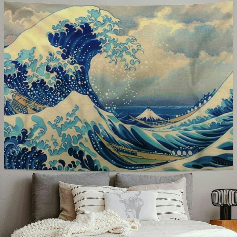 BCIIG Wave Tapestry Ocean Wave Tapestry The Great Wave Off Kanagawa Katsushika Hokusai Thirty six Views Mount Fuji Tapestry Wall Hanging for Bedroom Living Room Decor Walmart