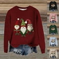 thumbnail image 2 of FUZHIQ Christmas Sweaters for Women Christmas Snowman Santa Cozy Pullover Sweater Oversized Funny Holiday Pullover Tops Winter Sweaters for Women, 2 of 5
