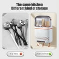 thumbnail image 6 of Kadlawus Under $5 ! Wall Mounted Tableware Drainer Storage Box with Lid Utensil Holder Chopsticks Knife Fork Organizer Kitchen Rack, 6 of 6