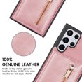 thumbnail image 5 of Dteck Case for Samsung Galaxy S22 Ultra, Zipper Card Holder for Women Wallet Case for Girls Cute Folio Flip Cute Slim Leather Wallet Back Magnetic Closure Phone Cases, Rosegold, 5 of 8