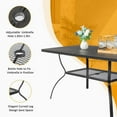 thumbnail image 2 of Outdoor Bar Height Dining Table, 59" Patio Bar Table, Rectangle Metal Steel Bar Table with Umbrella Hole for Patio, Garden, Yard, Balcony, Poolside, Black, 2 of 9