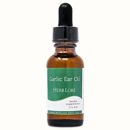 Herb Lore Garlic Ear Oil – Natural Ear Drops for Dry, Itchy, or Clogged Ears – Soothes Ear Discomfort for Adults & Kids (1 fl oz)